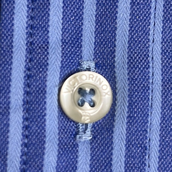 Victorinox  blue pinstripe button down shirt - Picture 5 of 7